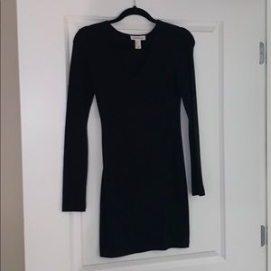 Black long sleeve cotton dress